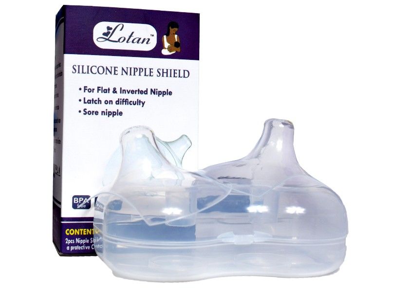 Nipple Shield- For Easy Latch On While Breastfeeding; 2pcs With A Storage Case, Cut-out Design