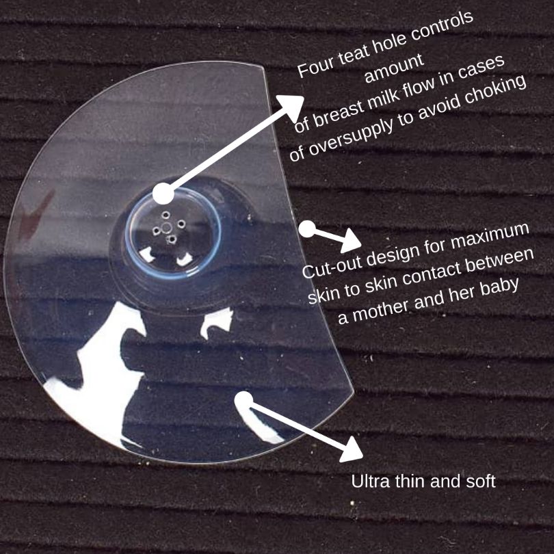 Nipple Shield- For Easy Latch On While Breastfeeding; 2pcs With A Storage Case, Cut-out Design