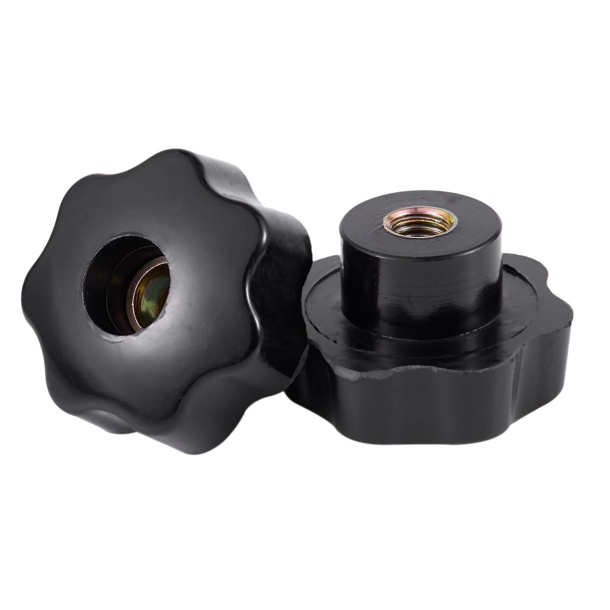2 Pcs M10 Female Thread Nuts 50mm Plastic Star Head Clamping Knob Grip