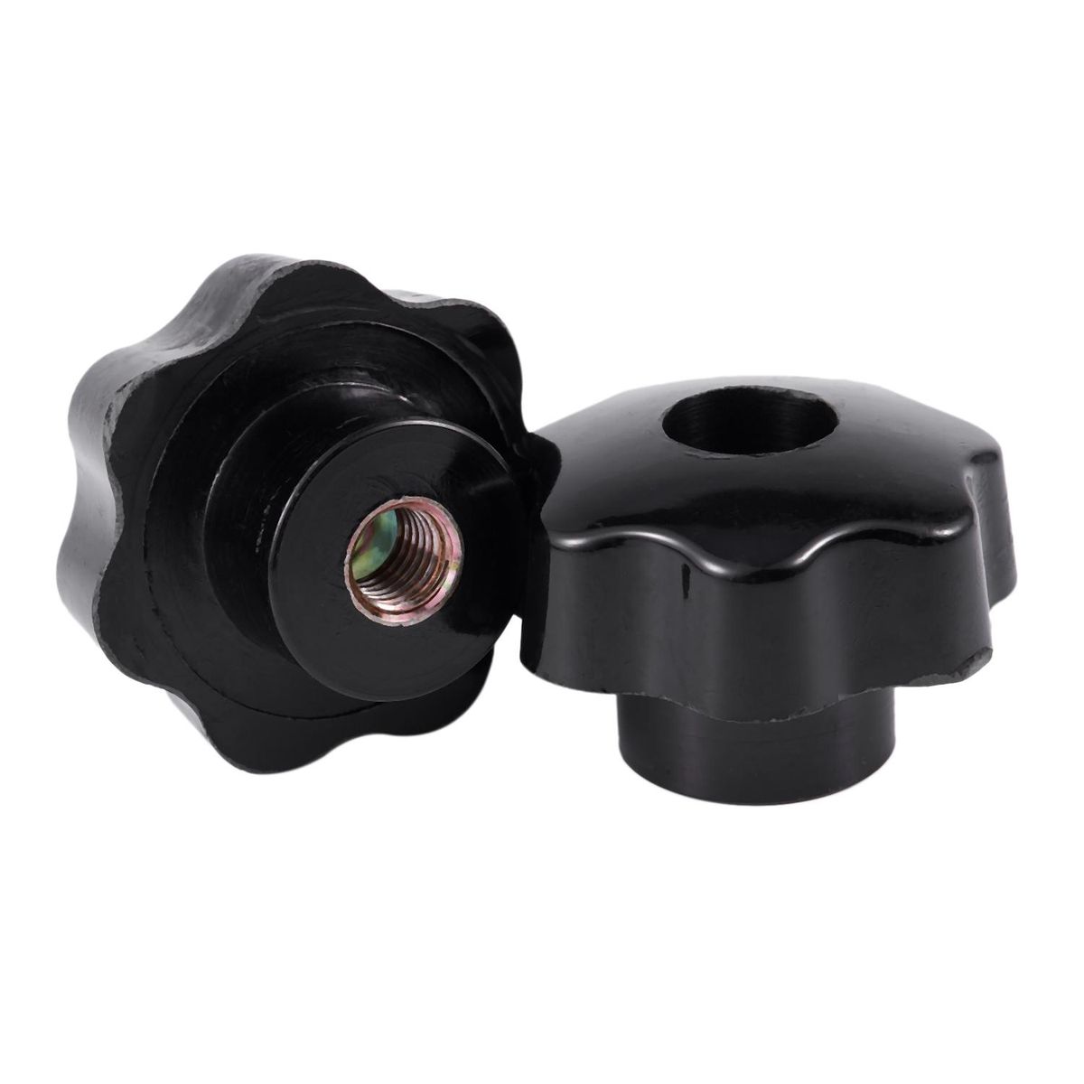 2 Pcs M10 Female Thread Nuts 50mm Plastic Star Head Clamping Knob Grip