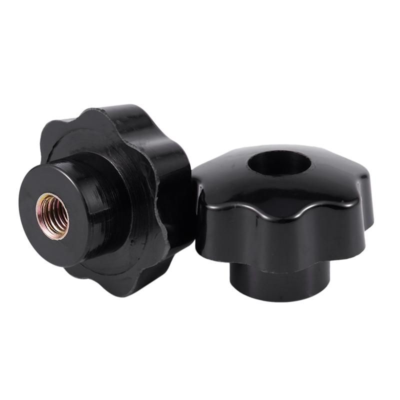 2 Pcs M10 Female Thread Nuts 50mm Plastic Star Head Clamping Knob Grip