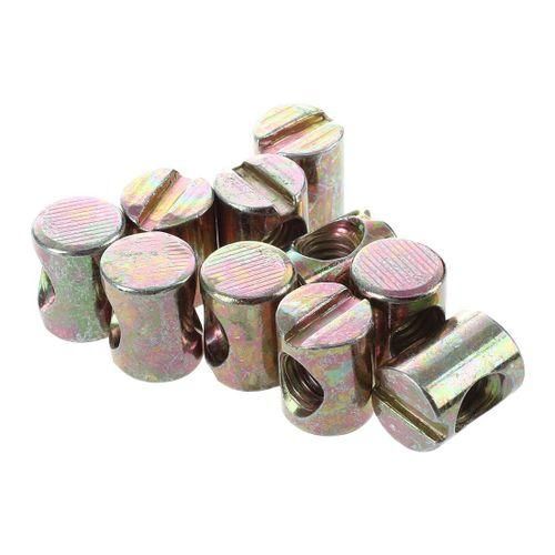 10pcs M6 Barrel Bolts Cross Dowel Slotted