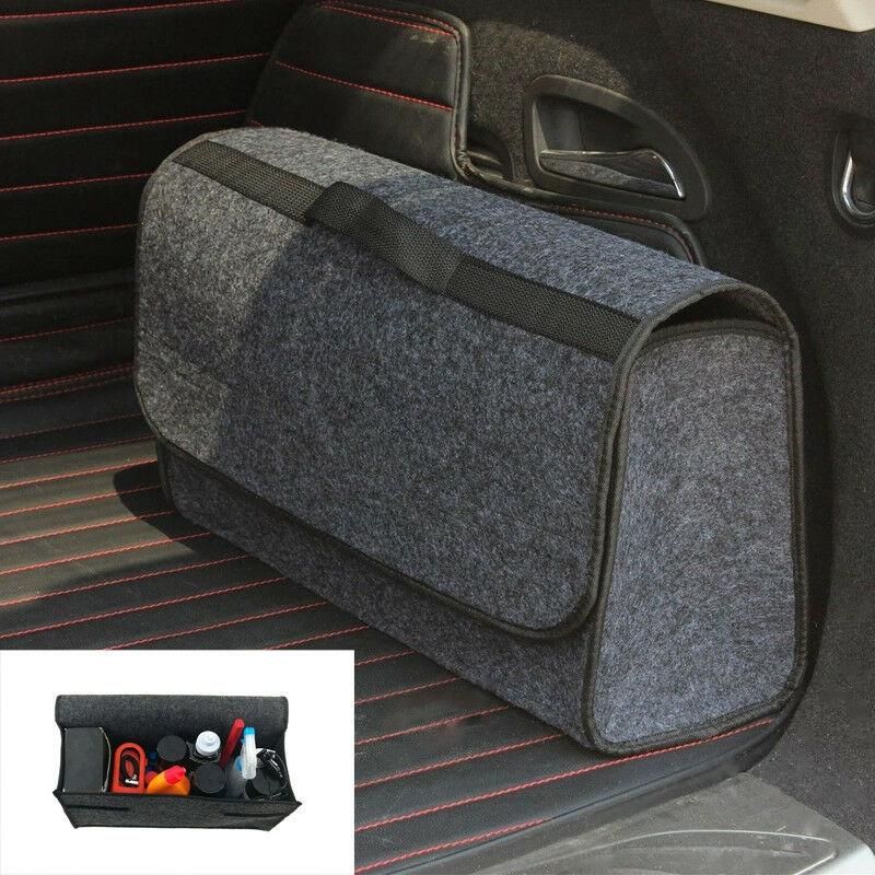 Trunk Cargo Organizer Foldable Caddy Storage Collapse Bag Car Soft Felt Storage Box Trunk Bag Vehicle Tool Box Multi-Use Tools Organizer Bag Carpet Folding For Emergency Box