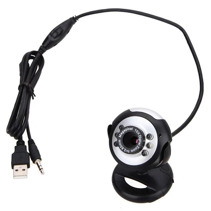 new WEB Webcam USB COMS 12 Megapixel LED High Definition Camera Web Cam 360 Degree MIC Clip-on For Skype Computer