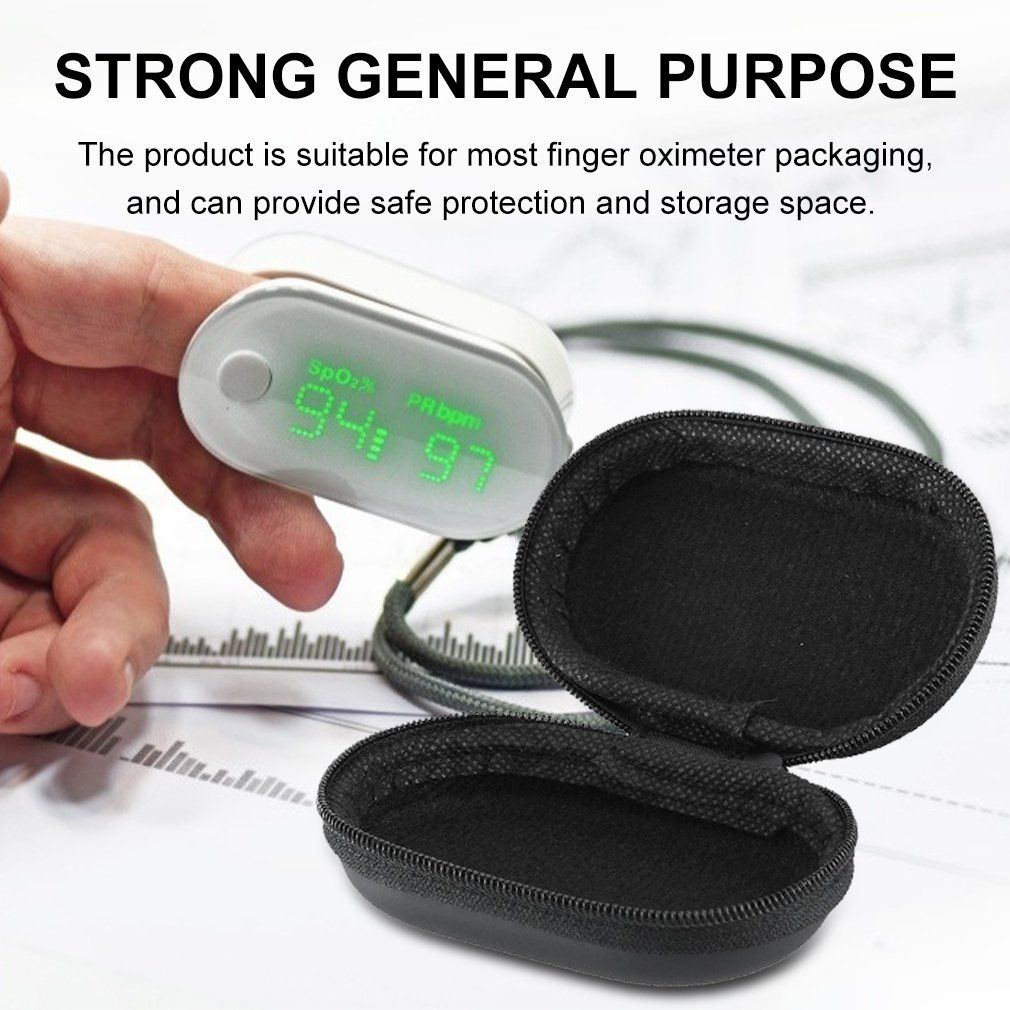 Storage Bag For Oximeter Reasonable Design Strong Space Protective Cover-black-without Words