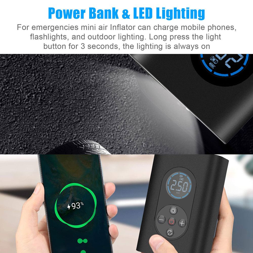 Rechargeable Tire Inflator Air Compressor Tire Pump