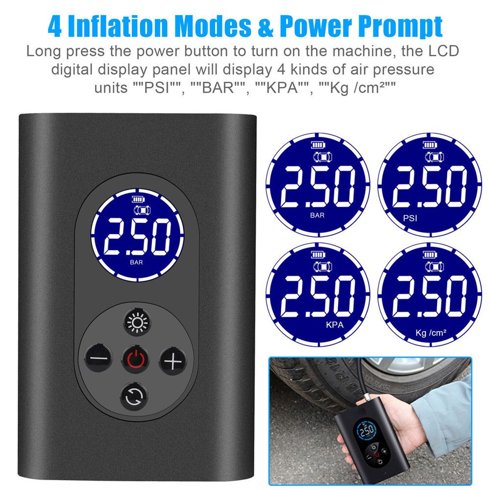 Rechargeable Tire Inflator Air Compressor Tire Pump