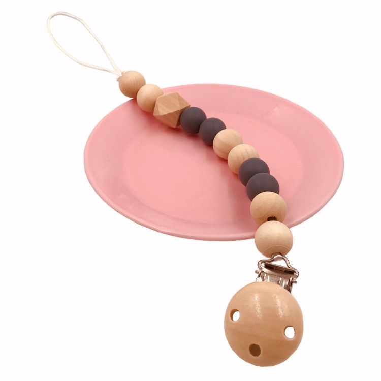 PCS Baby Pacifier Clip Chain Wooden Holder