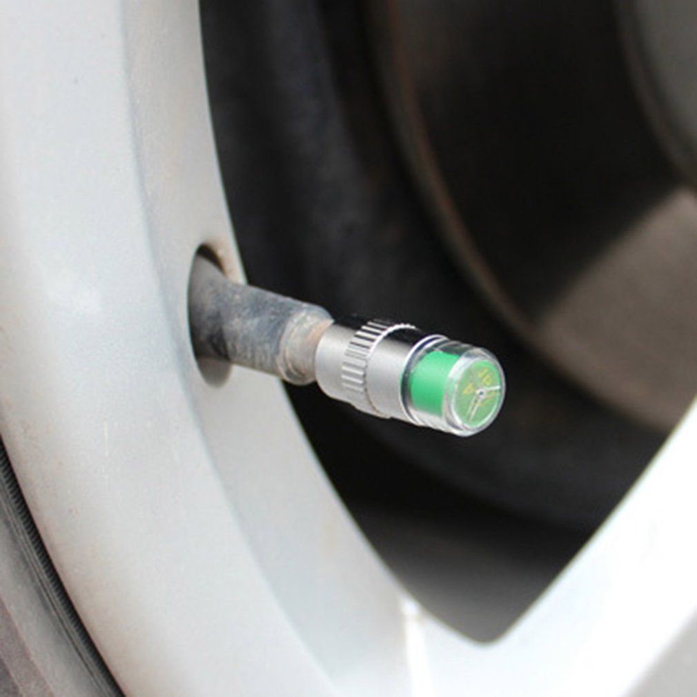 4Pcs Air Alert Tire Valve Caps Pressure Sensor Monitor Light Cap Indicator