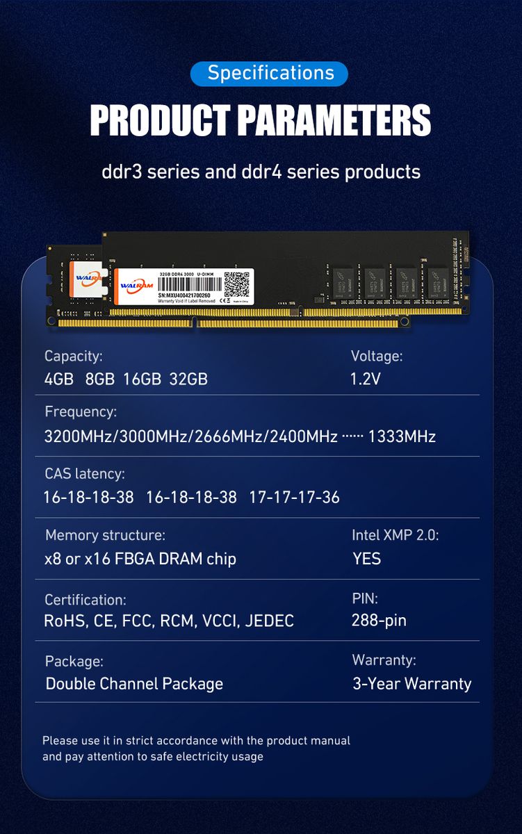 DDR3 4GB Desktop Computer 1600MHz Ram 1.5V UDIMM