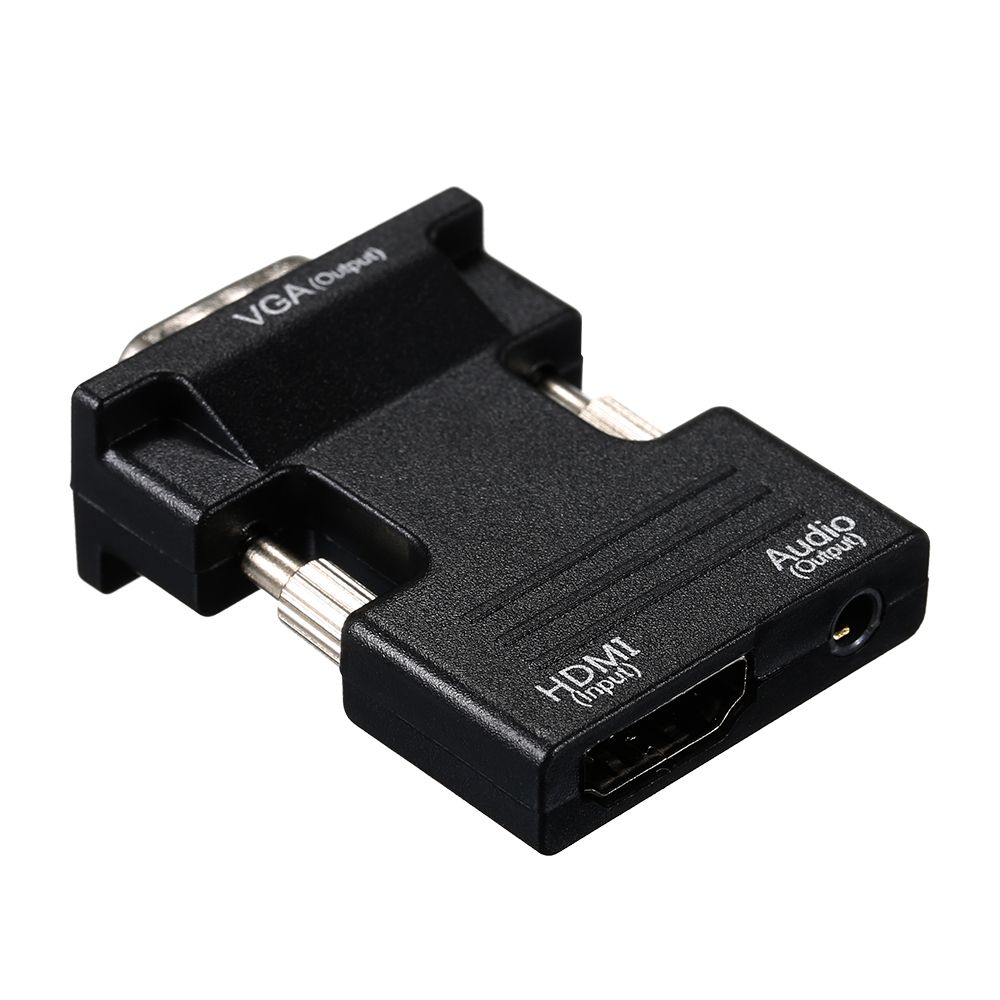 HD Male To VGA Female Adapter With 3.5mm Audio Port Support