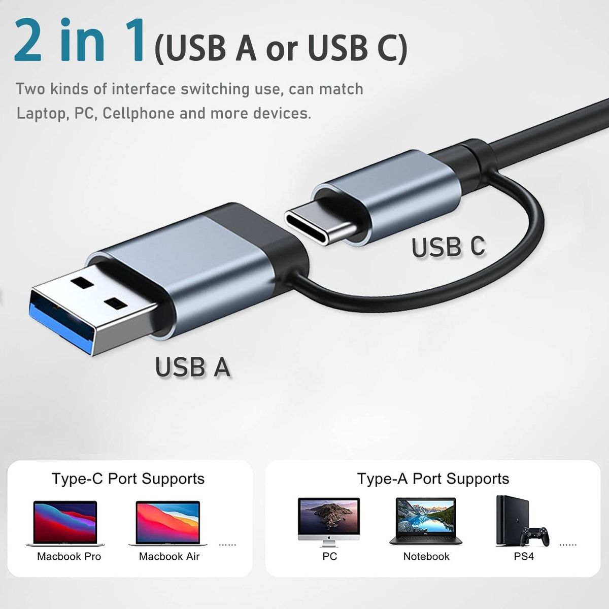 BYL-2303 8 In 1 Adapter Expansion Dock  USB2.0/3.0 PD Ports TF SD Card Slots