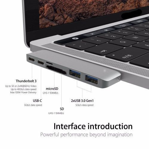 Thunderbolt Usb C Hub Aluminum Thunderbolt 4k 60Hz Type-C Hub Adapter For MacBook Pro 3.0 Type C Power Delivery MicroSD/SD Card Reader