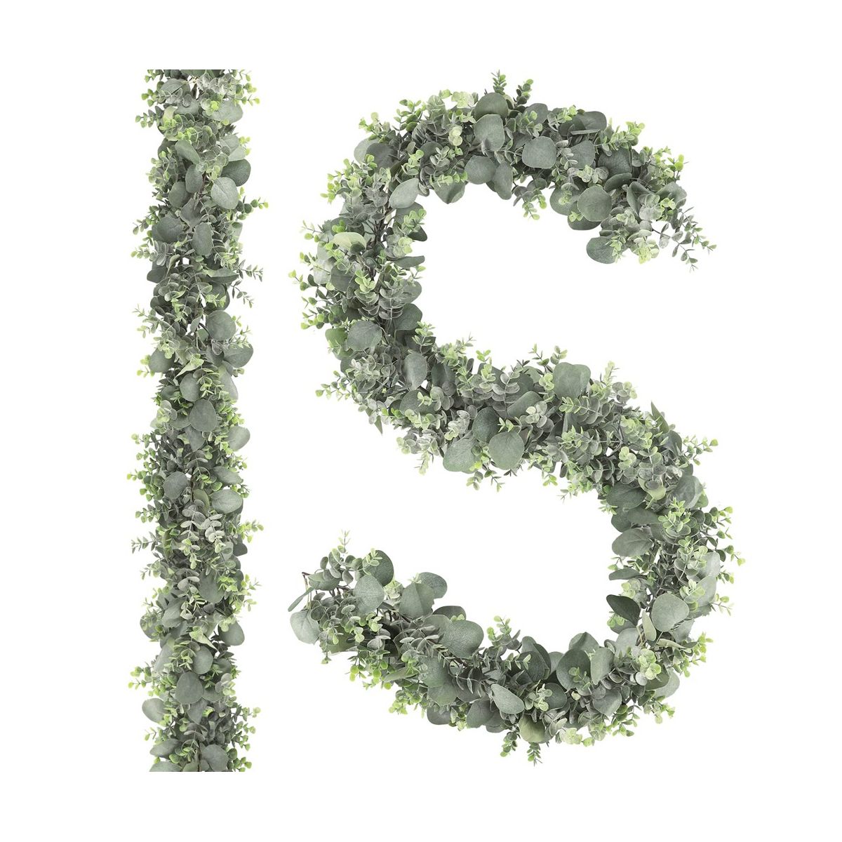 2Pcs 66Ft Artificial Eucalyptus Garland Faux Greenery Garland r Eucalyptus Leaves for Wedding Arch Farmhouse