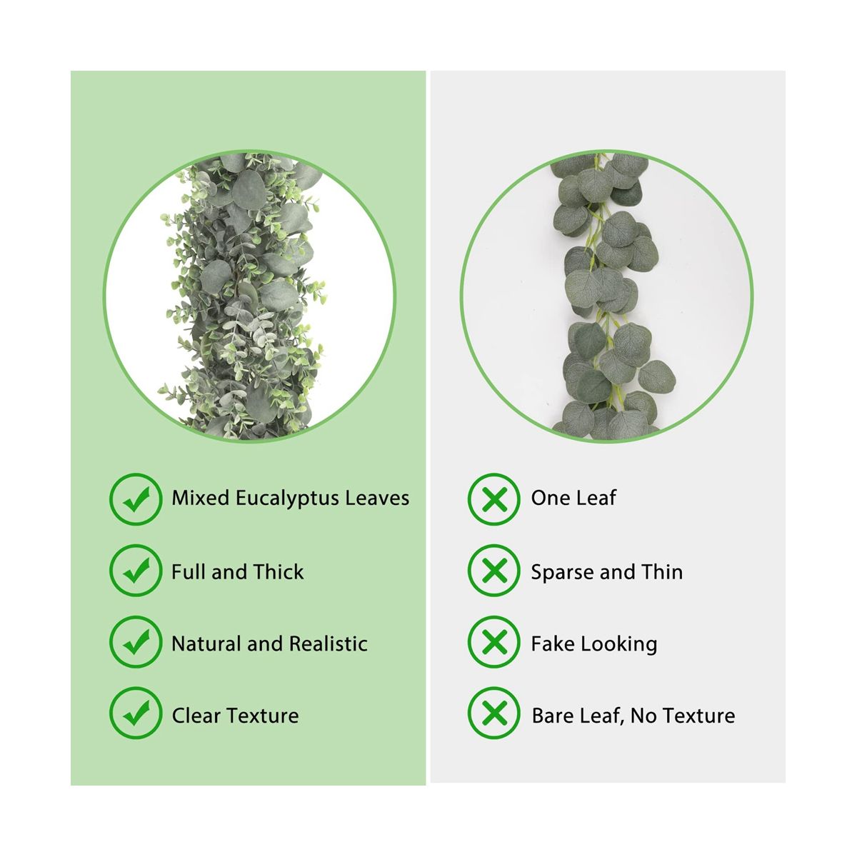 2Pcs 66Ft Artificial Eucalyptus Garland Faux Greenery Garland r Eucalyptus Leaves for Wedding Arch Farmhouse