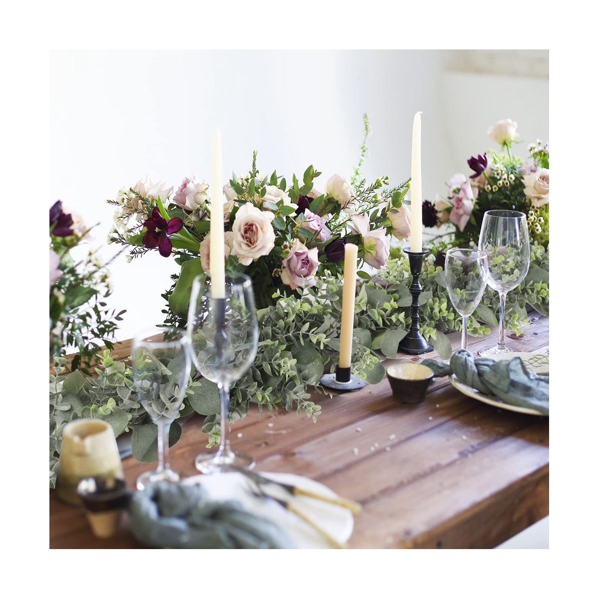2Pcs 66Ft Artificial Eucalyptus Garland Faux Greenery Garland r Eucalyptus Leaves for Wedding Arch Farmhouse