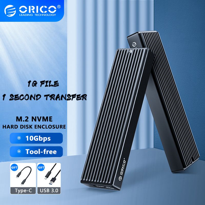 ORICO Ssd Nmve M2 NVMe USB Type C Gen2 10Gbps PCIe SSD Case M2 SATA  5Gbps M.2 NVME External Hard Drive M.2 SSD Case PC Case