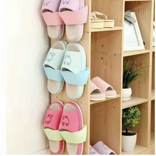 Home Plastic Wall Hanging Hanger Slippers Shelf Storage Organizer