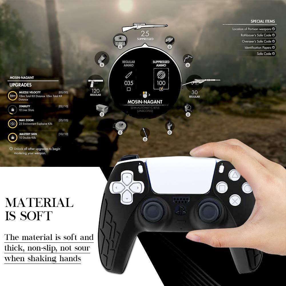 PS5 Controller Cover Silicone Case Skin Protective Covers With Thumb Grips Joystick