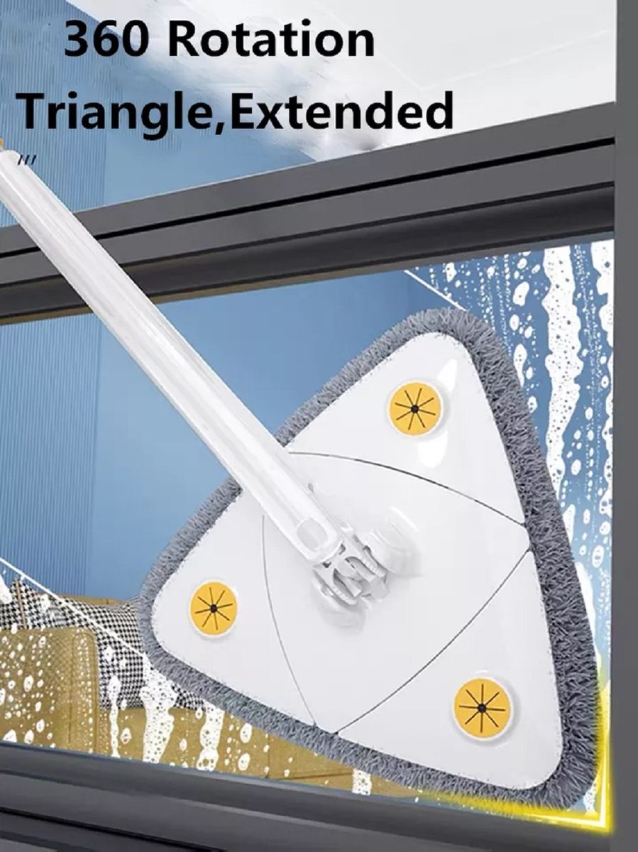 Telescopic Triangle 360 Rotatable Spin Height Cleaning Mop