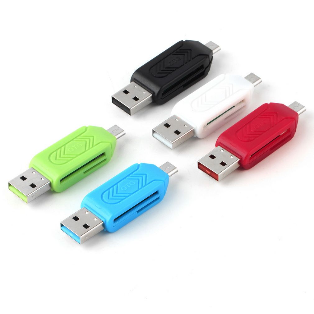 Black ABS Reliable Micro USB OTG TF T-flash Card Reader For Cell Phone PC