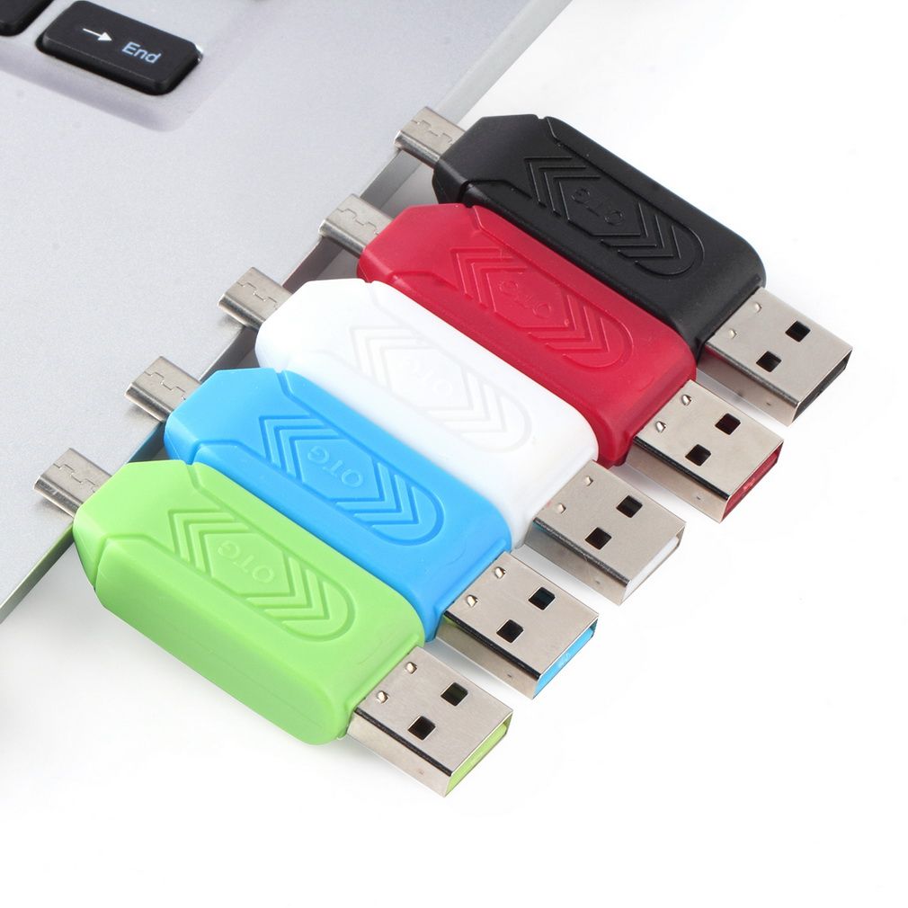Black ABS Reliable Micro USB OTG TF T-flash Card Reader For Cell Phone PC