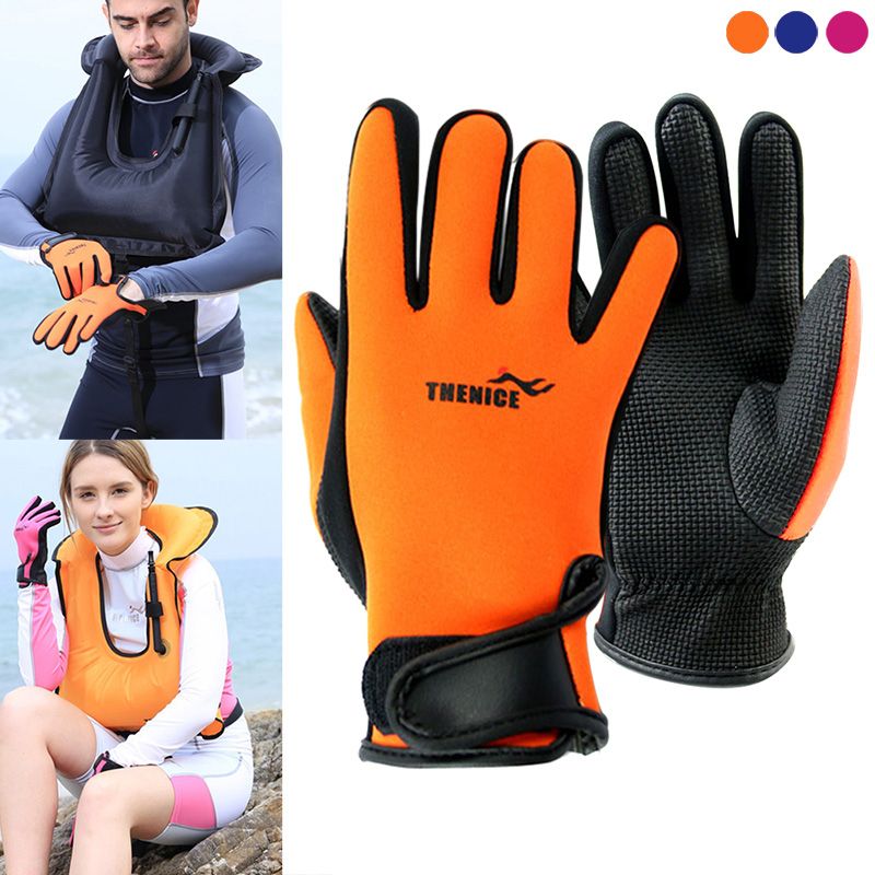 1pair Wetsuit Neoprene Anti-Slip Gloves 1.5mm For Men Women