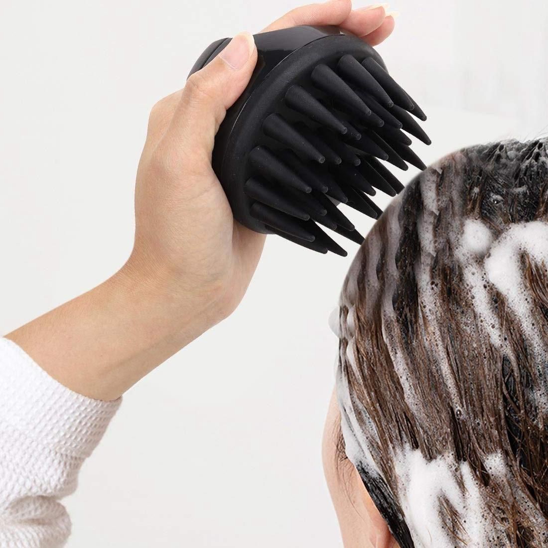 Silicone Hair Scalp Shampoo Massage Brush Shower Head Massager Hair Scrubber for Dandruff