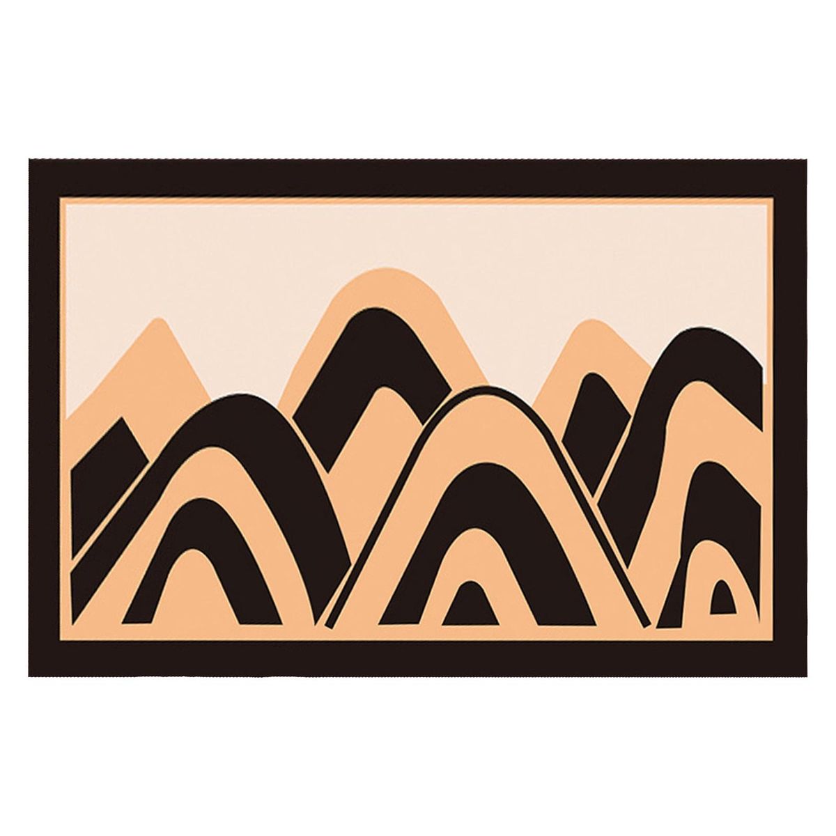 Floor Mat Mountain Pattern Bedroom Floor Mat Black