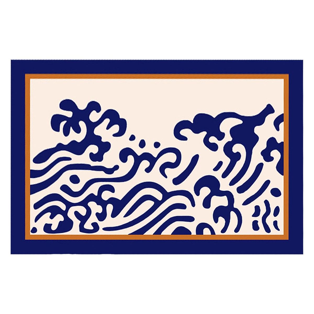 Floor Mat Mountain Pattern Bedroom Floor Mat Blue