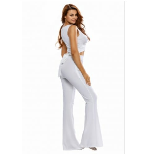 Emfed Tie Knot Crop Top Flare Pants - Set
