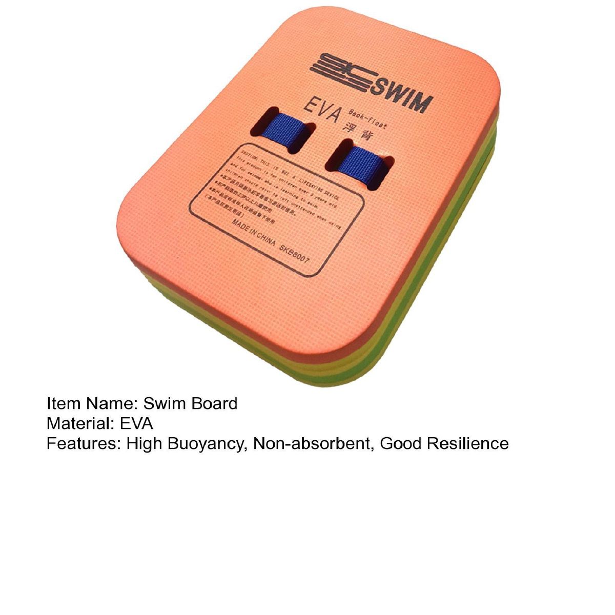 Swimming Kickboard Swim Pool Children Back Drift Board Orange
