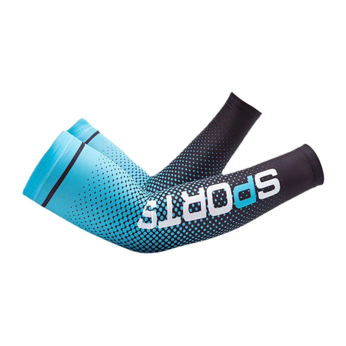 Cooling Arm Sleeves Sun Protection Men Women For Football Light Blue