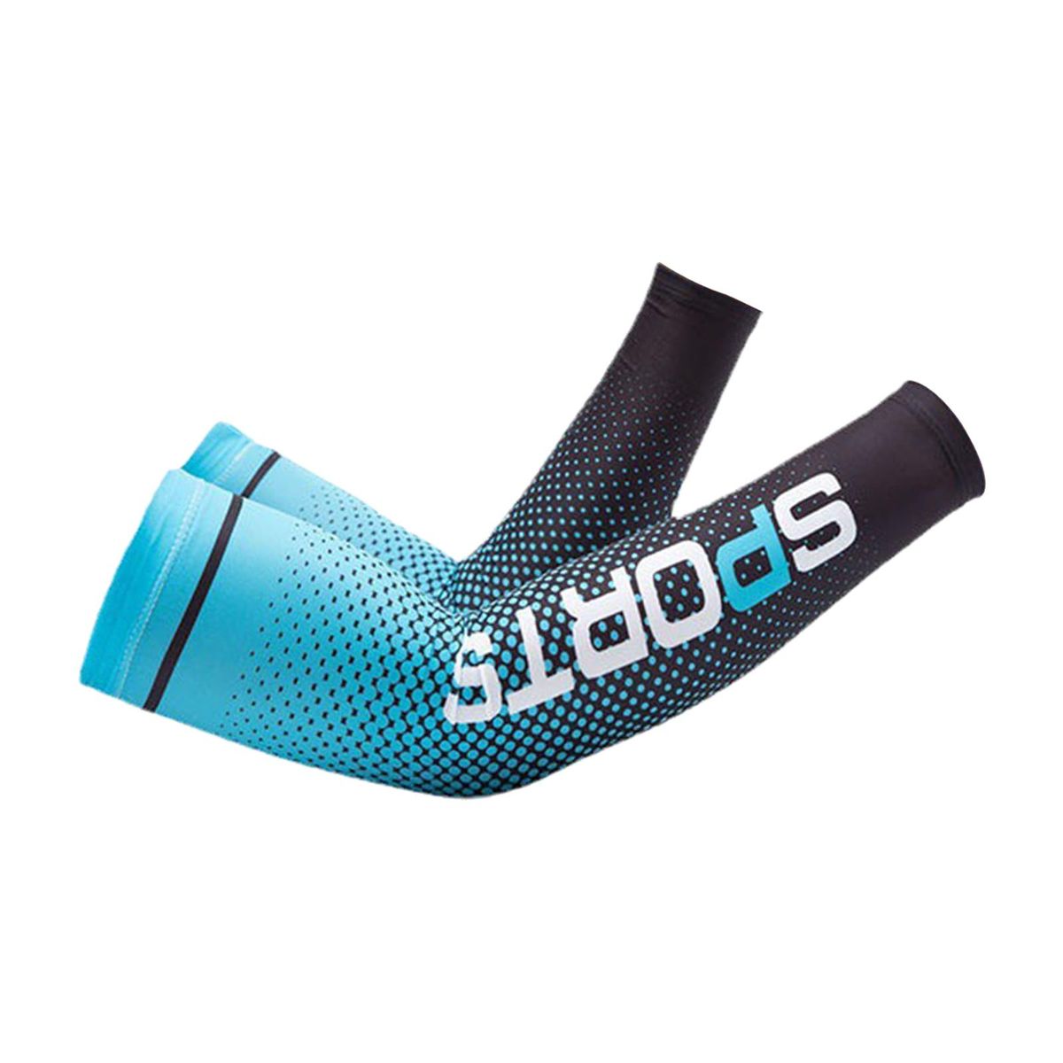 Cooling Arm Sleeves Sun Protection Men Women For Football Light Blue