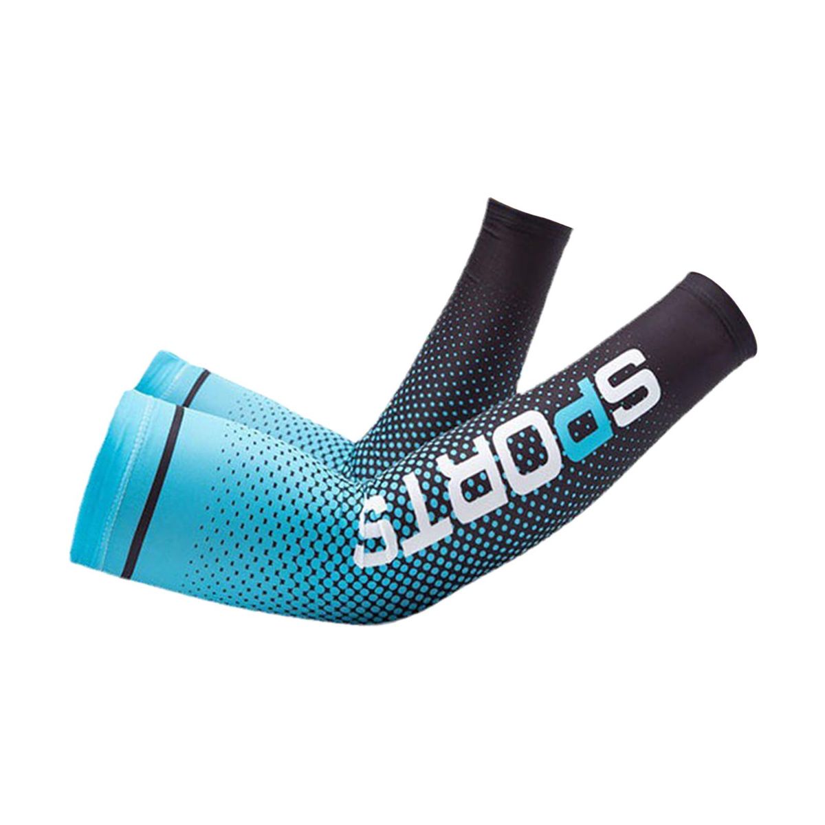 Cooling Arm Sleeves Sun Protection Men Women For Football Light Blue