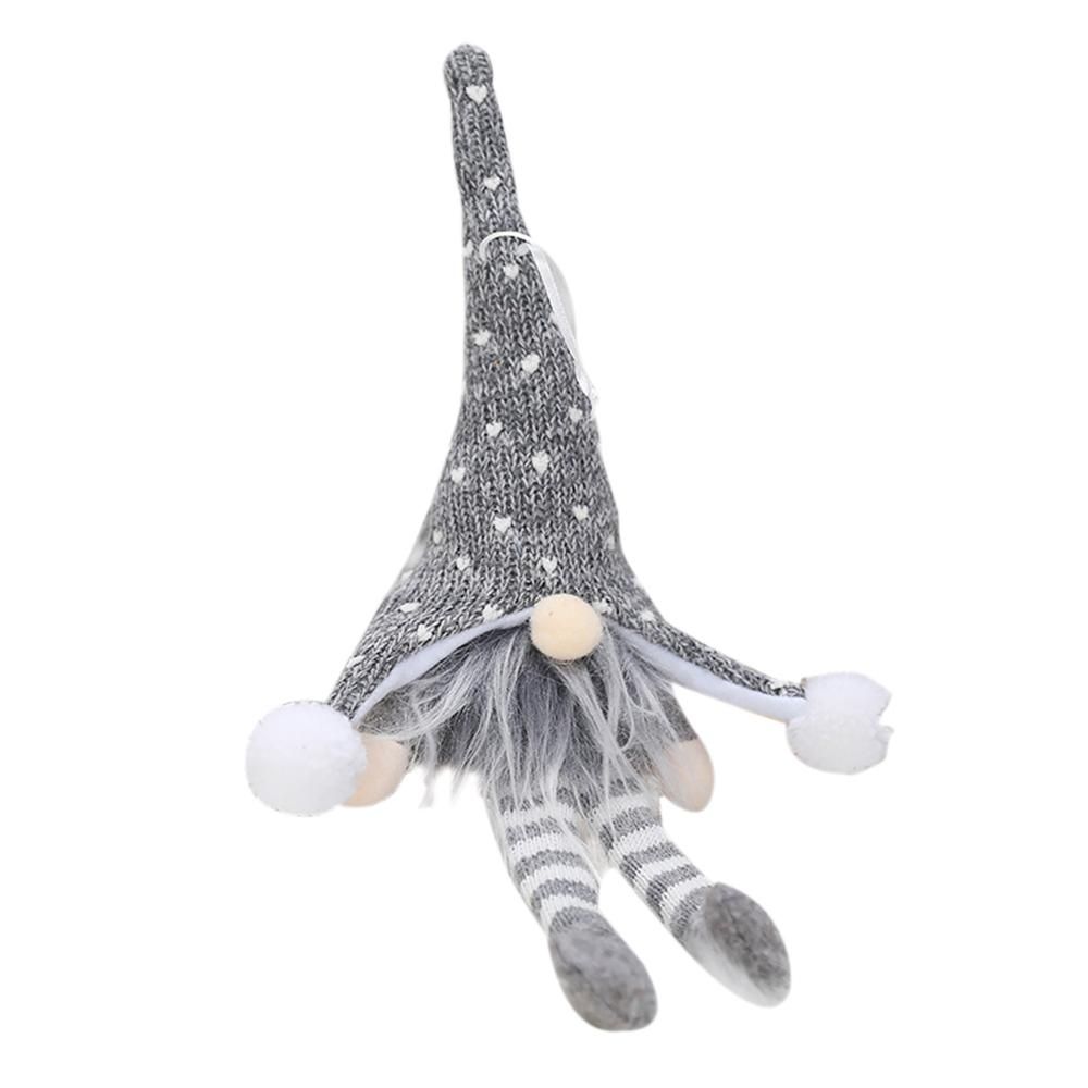 Mini Christmas Ornament Long Leg Forest Man Design Xmas LEDs Light Illuminated Lamp Tree Hanging DIY Decoration Deco Lanyard for Festival Holiday Present Gift