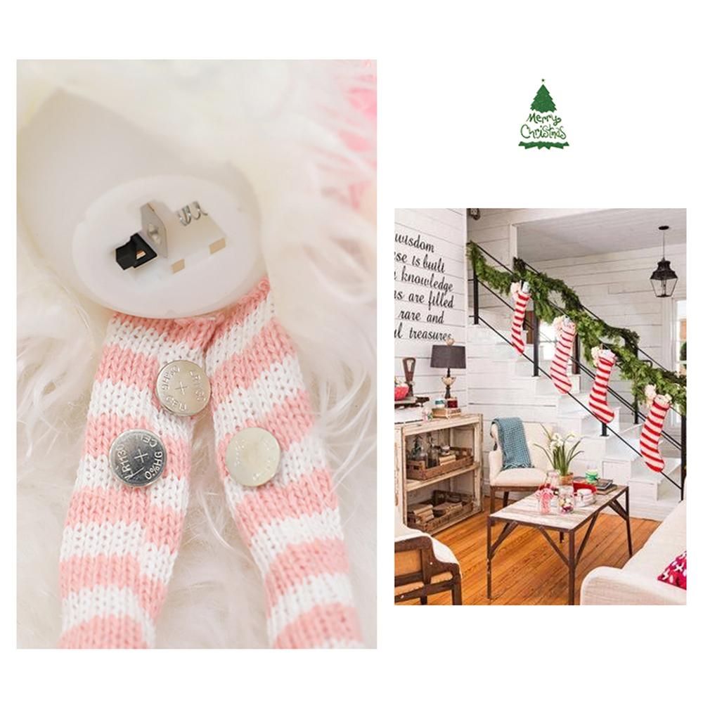 Mini Christmas Ornament Long Leg Forest Man Design Xmas LEDs Light Illuminated Lamp Tree Hanging DIY Decoration Deco Lanyard for Festival Holiday Present Gift