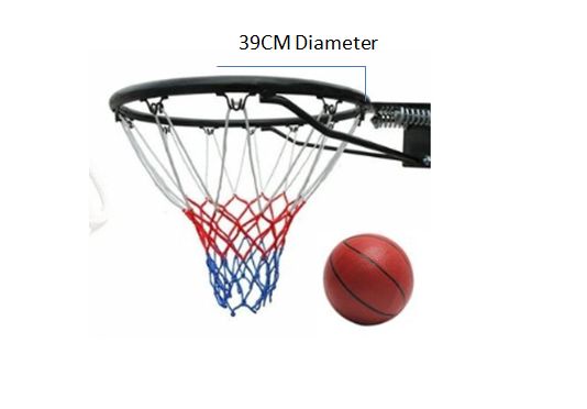 Wall Hanging BasketBall Rim Hoop Net +Free Basketball 39CM