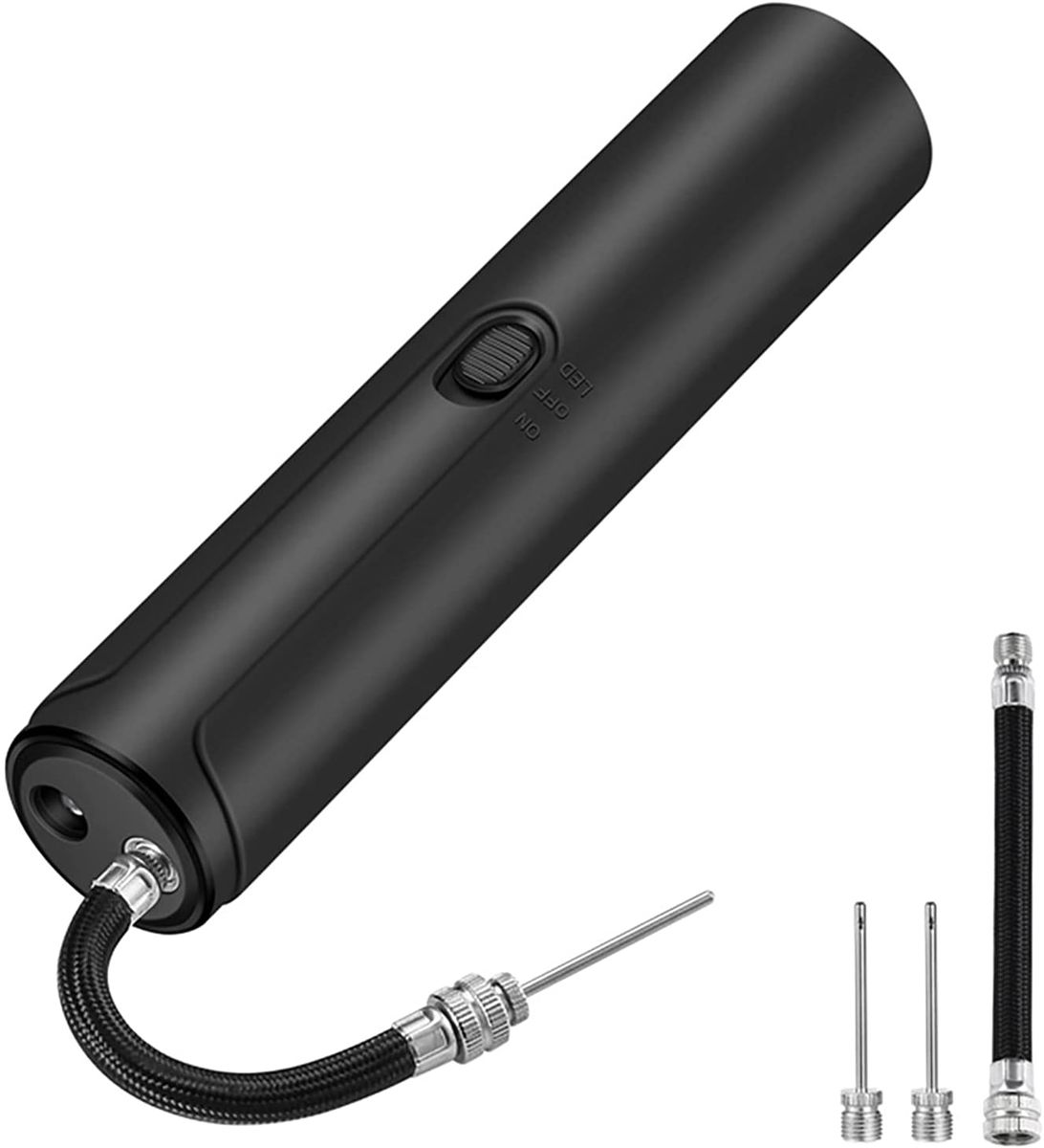 Portable Automatic Fast Ball Pump With Needle And Nozzle Air Pump For Inflatables, Athletic Basketball, Soccer, Volleyball, Football, Sport Ball And Swimming Ring, Black