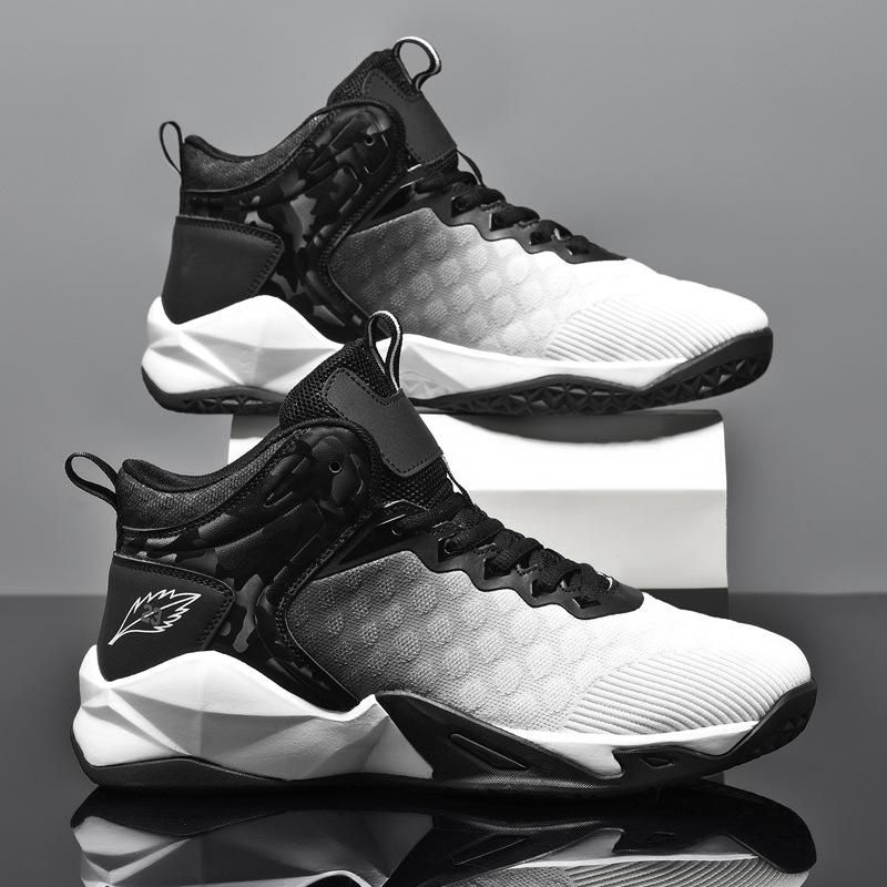 Plus Size (39-48) Basketball Shoes Men's Sports Shoes Black