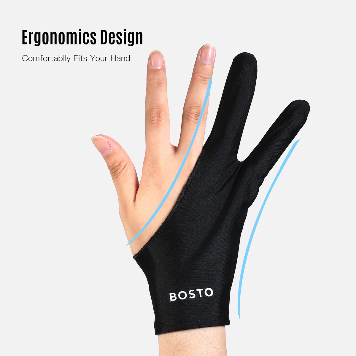 Two-Finger Free Size Drawing Glove Artist Tablet Cover