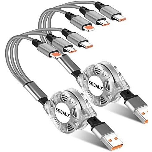 3-in-1 Retractable Usb Cable - Silver