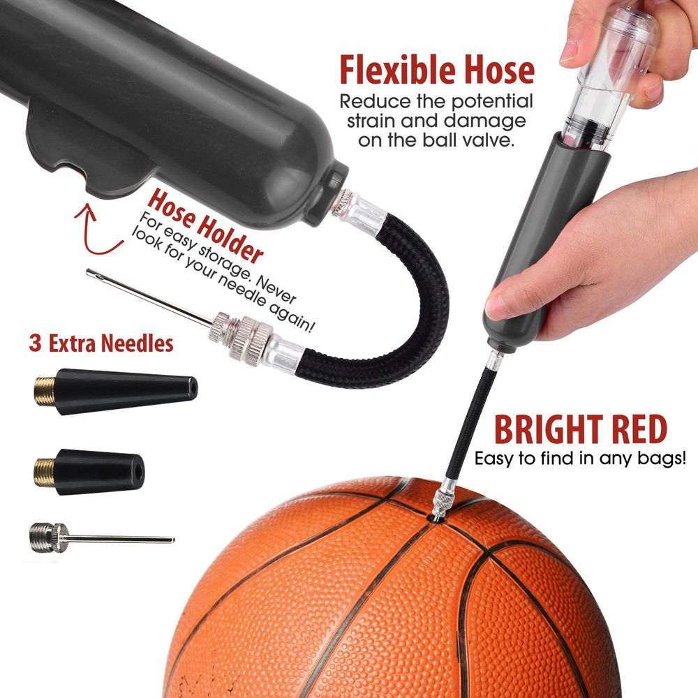 Mini Ball Air Pump Basketball Football Inflator Pump-Black