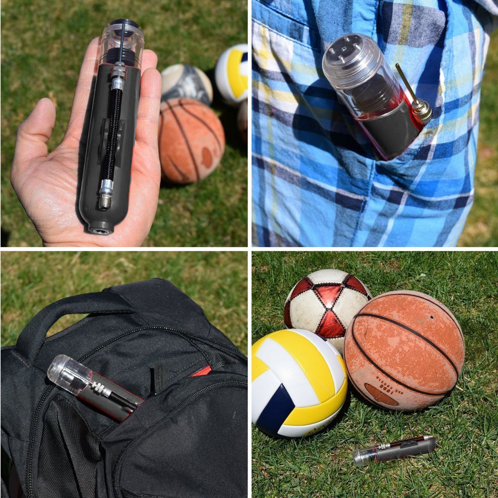 Mini Ball Air Pump Basketball Football Inflator Pump-Black