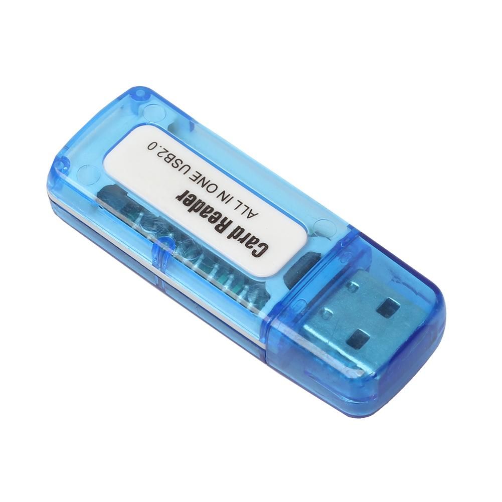 1Pc USB 2.0 4 in 1 Memory Multi Card Reader for M2 SD-Blue