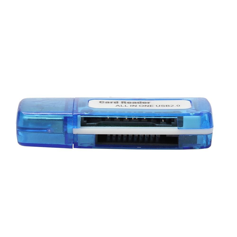 1Pc USB 2.0 4 in 1 Memory Multi Card Reader for M2 SD-Blue