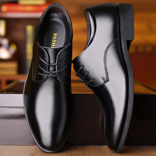 Men Corporate Leather Shoe- Black