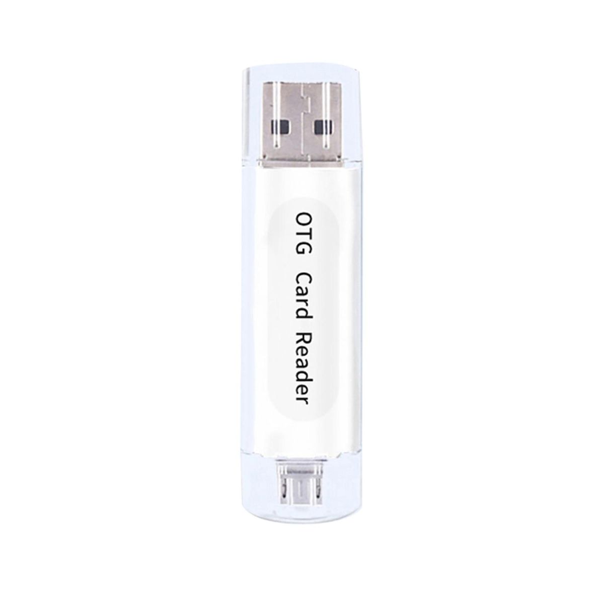 2 in 1 USB 2.0 Phone OTG Dual TF SD Card Reader-White