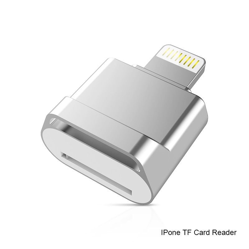 MicroDrive 8pin To TF Card Adapter Mini IPhone & IPad TF Card Reader (Silver)