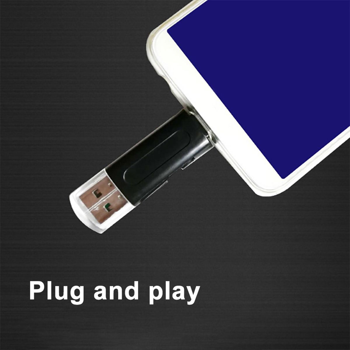 2 in 1 USB 2.0 Phone OTG Dual TF SD Card Reader-Black